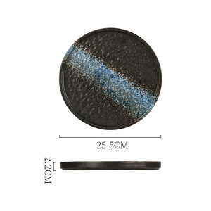 Plato de Cerámica Japonés de Alta Calidad al por Mayor, Plato Plano Redondo Azul para Pan, para Hotel o <span class=keywords><strong>Restaurante</strong></span> - Product Image 6