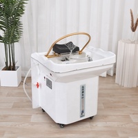 Tête de spa de salon de coiffure beauté moderne Tête de spa japonaise portable avec réservoir d'eau Lavabo à shampoing Bol à cheveux mobile