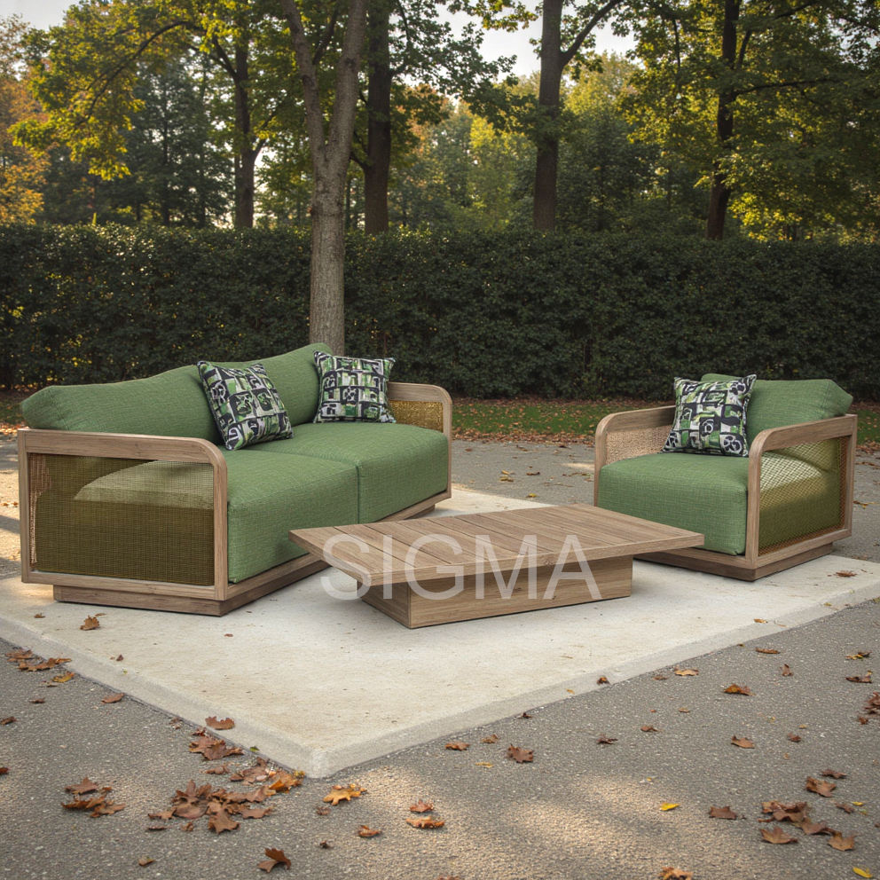 2025 Wholesale Luxury Patio Garden Wooden Frame Outdoor Set Waterproof Fabric Sofa for Living Room Furniture Hotels Villas Parks