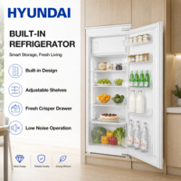 Réfrigérateur-congélateur HYUNDAI 190L intelligent encastrable vertical à porte unique, appareil de cuisine intégré pour maison connectée