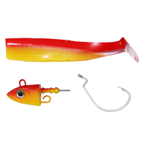 Leurre de pêche en PVC et métal Black Minnow Soft Shad Artificial Soft Bait Lead Jig Head Soft Body
