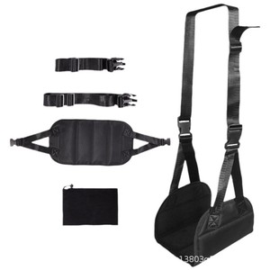 Repose-pieds de voyage portable et réglable en tissu Oxford noir, longueur 24,5 cm, hauteur flexible pour avion, train à grande vitesse, bureau - Product Image 2