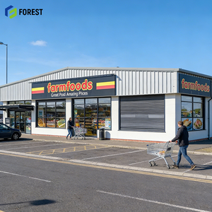 อาคารเหล็กพาณิชย์ขนาดใหญ่ แข็งแรง ทนทาน ระบายอากาศได้ดี มั่นคง รับน้ำหนักได้มาก ป้องกันแผ่นดินไหว ชุบกัลวาไนซ์ - Product Image 1