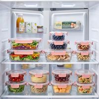 Glazen voedselcontainers met deksels, lekvrij, luchtdicht, glazen maaltijdvoorbereidingscontainers voor lunch, restjes, vaatwasserbestendig