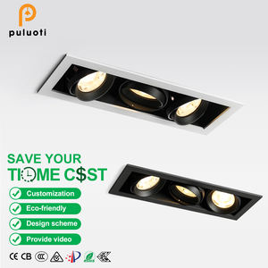 PULUOTI 392mm * 143mm * 146mm projecteur <span class=keywords><strong>LED</strong></span> encastré remplaçable AR80 COB <span class=keywords><strong>ampoule</strong></span> 36W 54W plafonniers AC110 <span class=keywords><strong>220V</strong></span> - Product Image 1