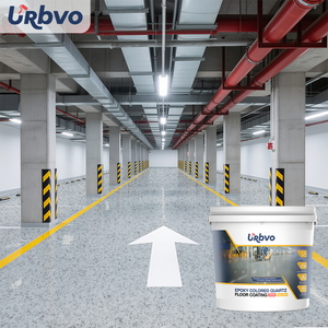 Résine de revêtement de sol époxy industrielle 100 % solide URBVO, économique et robuste, peinture liquide pour garage, application au rouleau ou au pistolet - Product Image 1