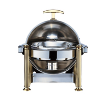 Elektrischer runder Roll-Top-Chafing-Dish aus Edelstahl, Buffet-Servierschale für Hotels und Restaurants
