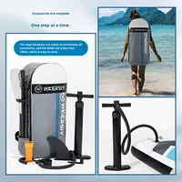 Planche de paddle gonflable HY Sports 3,8 m tout usage à 3 ailerons allongés et élargis en EVA/PVC pour la pêche à la ligne et la dérive, professionnelle et stable