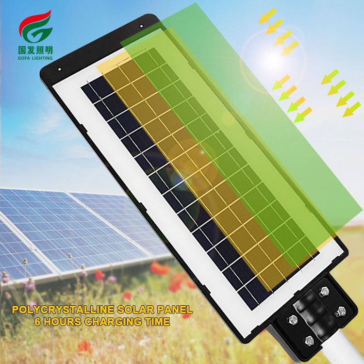 Farola Solar Led todo en uno con Sensor de movimiento integrado para exteriores de jardín