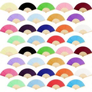 Éventail pliant personnalisé en tissu à motif floral, style os de bambou ajouré, pour festivals, mariages, cadeaux d'affaires et décoration de fête en papier - Product Image 3