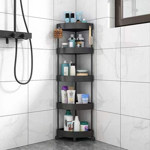 Étagère d'<span class=keywords><strong>angle</strong></span> triangulaire multi-niveaux pour salle de bain, cuisine, salon, chambre – Idéale pour ranger aliments, collations et livres - Product Image 3