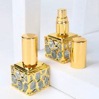 10ml Eau Cube Forme Or Parfum Vaporisateur Portable Style Arabe Voyage Distributeur Verre Bouteille Vide