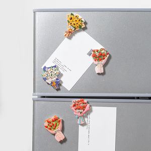 Pegatinas 3D Magnéticas de Dibujos Animados para Decoración del Hogar, Pegatinas para Refrigerador con Simulación de Girasoles y Rosas, Venta al Por Mayor - Product Image 2