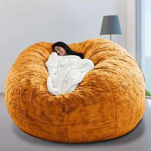 Copertura per Pouf Gigante Bestseller, Morbido e Soffice in Finta Pelliccia, Divano Pigro dal Design Moderno - Product Image 5