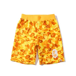 Groothandelsprijs Zomer Gele Camo Heren Sportshort Katoenen Heren Sportbroek Met Zakken