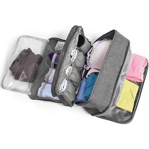 Tas penyimpanan perjalanan Multi lapisan pakaian dalam kemasan portabel tas perlengkapan mandi kosmetik Bra Organizer bagasi
