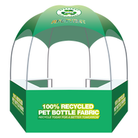 GlobalTent Tentes hexagonales promotionnelles Logo personnalisé RPET Salons commerciaux Ez Up Tente Auvent pour fête et exposition commerciale