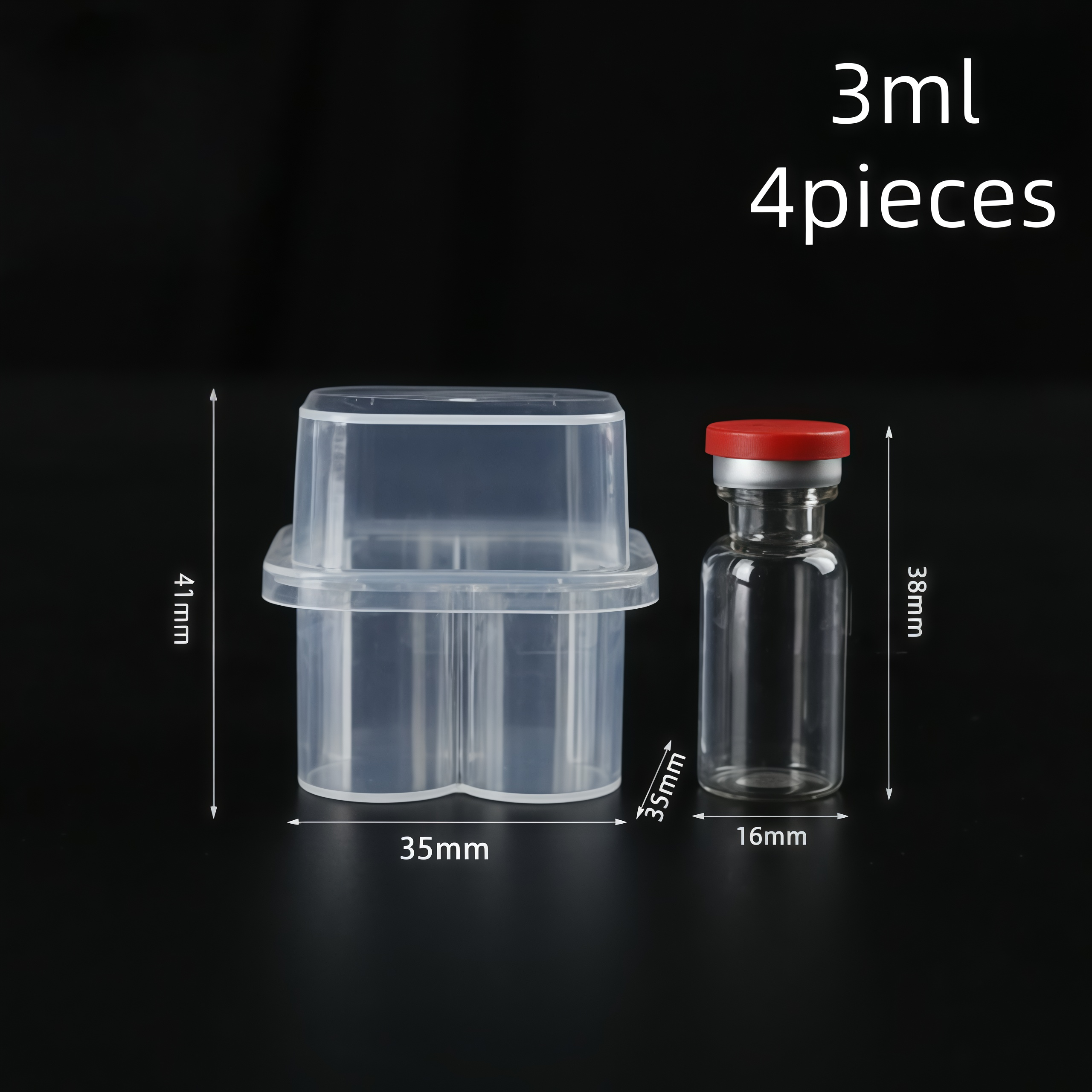 transparent 3ml-4 pièces