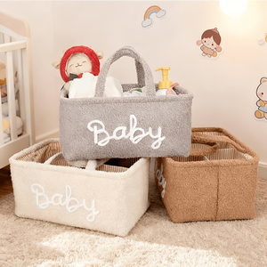 Cesta de Almacenamiento Multifuncional Cuadrada Vintage, Bolsa de Mano, Organizador de Pañales para Bebé con Asa - Product Image 4