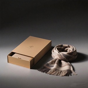 Biểu tượng tùy chỉnh Deluxe trượt Hộp ngăn kéo mờ nhiều lớp các tông Khăn hộp vàng lá quần áo Hộp quà tặng - Product Image 3