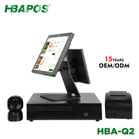 Écran tactile 15.6 pouces Logiciel de point de vente intelligent Tout en un Machine de caisse enregistreuse Terminal Point de vente Systèmes de point de vente
