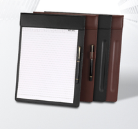Classeur en cuir pour bureau d'hôtel Taille A4-Clip magnétique enregistrable pour tableau de réunion-Logo personnalisable Cadeau promotionnel