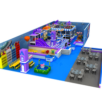 Équipement de terrain de jeu pour enfants décoration animale tunnel toboggan thème africain petite aire de jeux intérieure avec piscine de sable