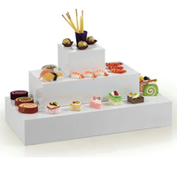 Risers d'affichage de nourriture transparents blancs personnalisés risers acryliques pour l'affichage de nourriture