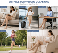 Chaussettes de compression mi-hautes à bout ouvert pour femmes et hommes, pour la circulation, les varices et la récupération