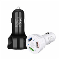 Adaptor Charger Mobil Universal 3 USB Quick Charge 3.0 Pengisian Cepat 18W Pengisi Daya Ponsel USB Cepat untuk Android