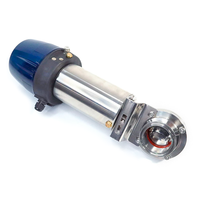 Vanne papillon sanitaire à actionneur pneumatique en inox SS304/316L, tête de commande, haute qualité alimentaire, 1/2"-6 pouces