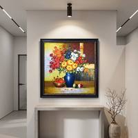 Peinture sur toile florale de nature morte 100 % peinte à la main sur mesure, art mural floral exquis pour la décoration intérieure