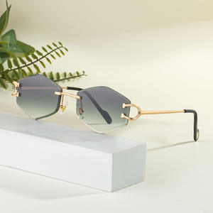 Nuevas gafas de sol sin montura para mujer, patillas metálicas, lentes TAC, protección UV400, ligeras, estilo urbano, gafas de sol de moda. - Product Image 4