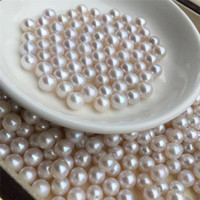 Perles de culture d'eau douce naturelles de 6-7 mm, prix de gros d'usine, perles rondes blanches parfaites pour la fabrication de bijoux