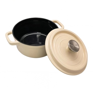 Casserole ronde <span class=keywords><strong>en</strong></span> <span class=keywords><strong>fonte</strong></span> émaillée multifonctionnelle et durable, <span class=keywords><strong>prix</strong></span> d'<span class=keywords><strong>usine</strong></span>, pour cuisiner et cuire sur plusieurs types de cuisinières, ustensile de cuisine - Product Image 2