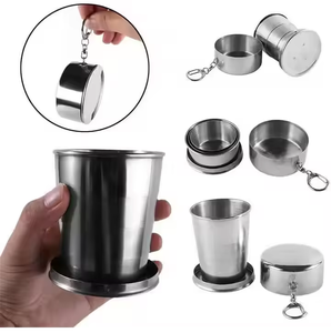 Gobelet pliable en acier inoxydable <span class=keywords><strong>de</strong></span> qualité supérieure, à large application, avec couvercle et porte-clés - Product Image 3