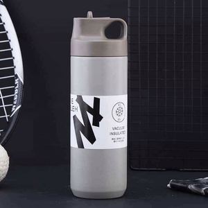 316 Stainless Steel Insulated Water Bottle Pop-Up Lid Portable Thermal Bottle <b>Large</b> Capacity Food Grade Travel Mug - Product Image 4