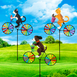 ของเล่นหมุนลมรูปสัตว์ผ้าสำหรับติดจักรยาน |   จักรยานหมุนได้รูปสัตว์ 3 มิติ Kinetic สำหรับสวน |   ของตกแต่งสวนกลางแจ้งกันน้ำแบบแปลกตา - Product Image 1
