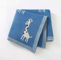 Housse de couette bébé en jacquard tricoté motif girafe de dessin animé, nouvelle collection, très populaire, pour poussette et lit