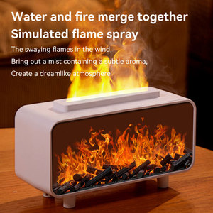 Hot Bán Siêu Âm Mô Phỏng Lò Sưởi Tinh Dầu Khuếch Tán Hộ Gia Đình Đầy Màu Sắc Ánh Sáng Ngọn Lửa Độ Ẩm Khuếch Tán Hương Thơm - Product Image 4