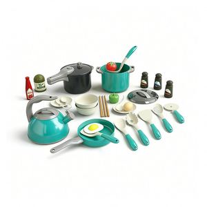 Mini-ensemble de cuisine pour enfants : comptoir de chef, cuisinière, armoire, ustensiles – Jeu d'imitation pour l'apprentissage et le divertissement intérieur - Product Image 1