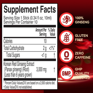 Lifeworth Hàn Quốc nhân sâm đỏ chiết xuất 3000mg đường miễn phí bằng miệng chất lỏng năng lượng bổ sung và sức chịu đựng tăng cường cho người lớn - Product Image 3