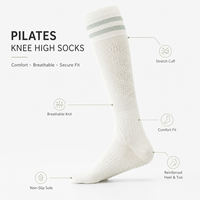 Chaussettes de Pilates élastiques personnalisées à bout ouvert, antidérapantes, respirantes en coton pour le yoga, la barre, la danse, le studio, OEM ODM