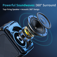 Speaker Karaoke Portabel Nirkabel BT 5.1 Grosir, 2 Mic, Lampu RGB Warna-warni, Suara Surround 360° 4'', Radio AM/FM, USB/SD