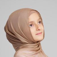 Hijab en Modal Uni de Taille Mini pour Enfants 60*22 Pouces, Tissu Respirant en Modal Tissé Bambou de Bonne Qualité pour Jeunes Filles Musulmanes