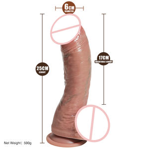 25 cm Brauner Realistischer Männlicher <span class=keywords><strong>Penis</strong></span> für Weibliche Masturbation und G-Punkt-Stimulation Frauen-Sexspielzeug Zabawki Vulva Pene - Product Image 6