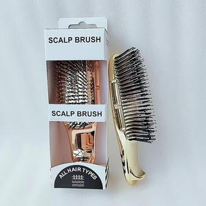 लक्जरी कॉम्पैक्ट प्लास्टिक इलेक्ट्रोप्लेटिंग एंटी-स्टैटिक हेयर केयर कंघी नरम दांत सिर मालिश बालों की त्वचा देखभाल लिंट - Product Image 6