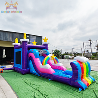 Offre Spéciale : Combo Château Gonflable Gamer Level Up - Toboggan Aquatique/Sec Gonflable pour Enfants, Usage Commercial, Capacité 200KG, Installation Facile