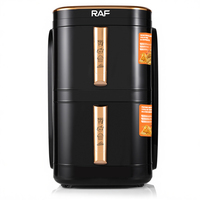 Friteuse à Air Professionnelle Grande Capacité Design Moderne 2025 en Acier Inoxydable, Intelligente avec 2 Tiroirs Haut+Bas et Fenêtre, Nouvelle Friteuse Électrique Carrée pour Usage Domestique