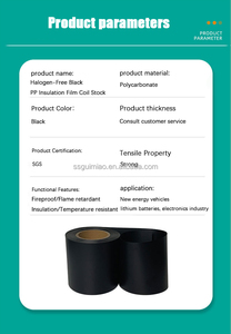Đen PP Mylar tấm 1880b halogen-miễn phí khả PC phim cách nhiệt cuộn điện áp cao chống cháy cách nhiệt chịu nhiệt - Product Image 5